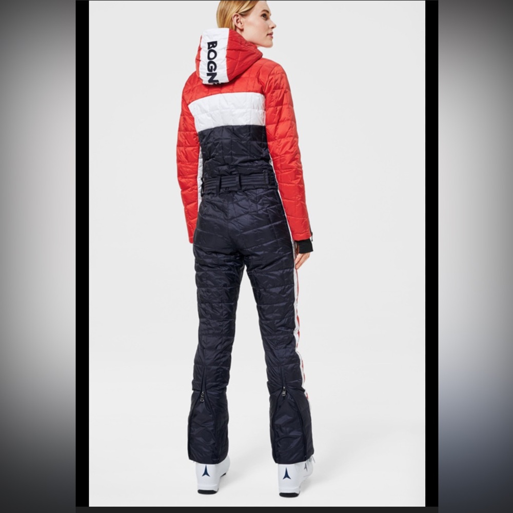 🎁 New Bogner jumpsuit Red and Blue padded Ski suit snowboard Jacket skisuit XS